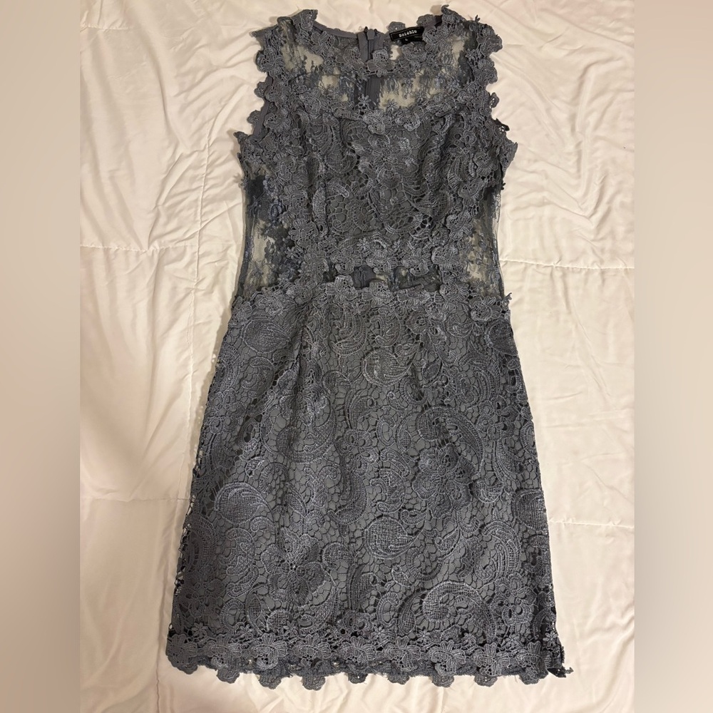 Fun Lace Dress in Gray